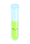 Kawaii test tube with liquid